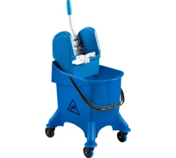 Einfachfahreimer Poly I, 30 L Eimer, Fahrbar, M. Profi-Mopppresse Und Stielhalterung