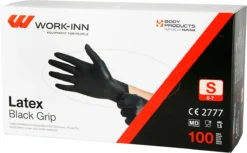 Einmalhandschuhe WORK-INN, Für Links & Rechts, Puderfrei, Nicht Steril, Lebensmittelgeeignet, Größe S, Naturlatex, Schwarz, 100 Stück -Geschäft Für Reinigungs- Und Hygieneprodukte einmalhandschuhe work inn fuer links rechts puderfrei nicht steril lebensmittelgeeignet groesse s naturlatex schwarz 100 stueck img SI 451930 C cut