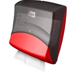 Einzeltuchspender, Schwarz/rot