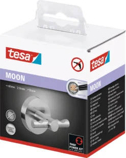 Garderobenhaken Tesa Moon, Befestigung Ohne Bohren, Inkl. Klebelösung, Ablösbar, Edelstahloptik -Geschäft Für Reinigungs- Und Hygieneprodukte garderobenhaken tesa moon befestigung ohne bohren inkl klebeloesung abloesbar edelstahloptik img SI 659323 E cut
