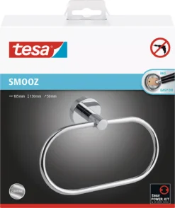 Handtuchhalter-Ring Tesa Smooz, Befestigung Ohne Bohren, Ablösbar, Chrom -Geschäft Für Reinigungs- Und Hygieneprodukte handtuchhalter ring tesa smooz befestigung ohne bohren abloesbar chrom img SI 659333 C cut