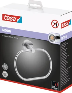 Handtuchring Tesa Moon, Rund, Befestigung Ohne Bohren, Ablösbar, Edelstahloptik