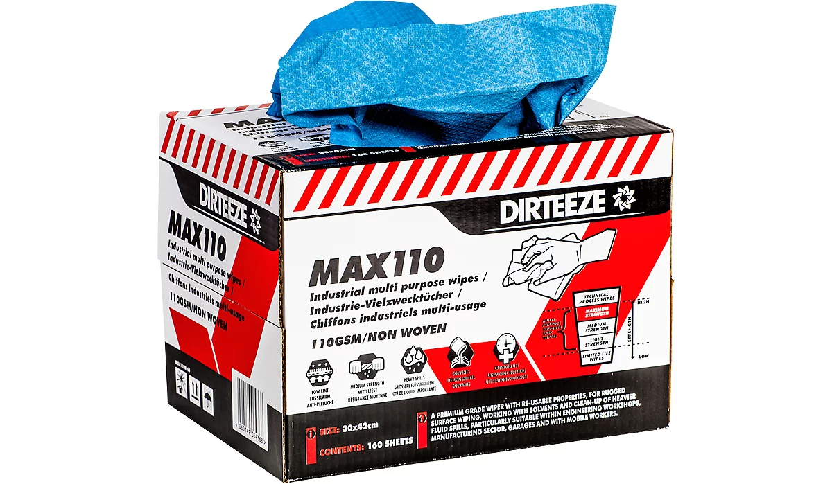 Industrie-Vliestücher MAX110, 100 g/m², ultrasaugfähig, zug- u. abriebfest, L 300 x B 420 mm, 160 St. Industrie-Vliestücher MAX110, 100 G/m², Ultrasaugfähig, Zug- U. Abriebfest, L 300 X B 420 Mm, 160 St. -Geschäft Für Reinigungs- Und Hygieneprodukte industrie vliestuecher max110 100 g m ultrasaugfaehig zug u abriebfest l 300 x b 420 mm 160 st img SI 139098 E cut