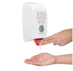 Kimberly-Clark® Aquarius Handdesinfektionsmittelspender 7124, Mit Tropfschale, L 235 X B 116 X H 114 Mm, 1 Liter, Kunststoff, Weiß -Geschäft Für Reinigungs- Und Hygieneprodukte kimberly clark aquarius handdesinfektionsmittelspender 7124 mit tropfschale l 235 x b 116 x h 114 mm 1 liter kunststoff weiss img WS 157824 D