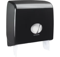 Kimberly-Clark® Aquarius Toilettenpapierspender Non-Stop-Jumbo-Toilet-Tissue 7184, Für 1 Großrolle, Sichtfenster, Abschließbar, B 446 X T 129 X H 382 Mm, Schwarz