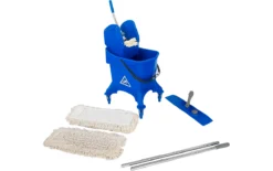 Komplettset Einfachfahreimer Poly I, 30 L Eimer + 2-teiliger Chromstiel, 10 St. Mopps