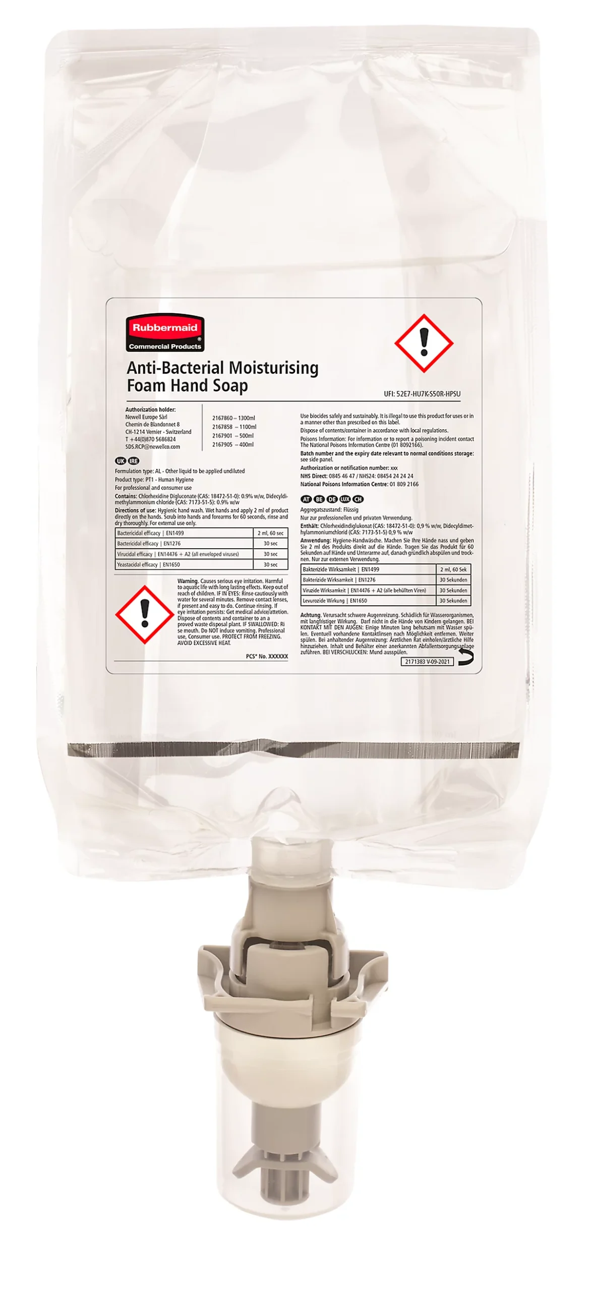 Nachfüllbeutel mit antibakterieller Schaumseife Rubbermaid, 500ml, für Rubbermaid AutoFoam, feuchtigkeitsspendend, 5 Stück Nachfüllbeutel Mit Antibakterieller Schaumseife Rubbermaid, 500ml, Für Rubbermaid AutoFoam, Feuchtigkeitsspendend, 5 Stück -Geschäft Für Reinigungs- Und Hygieneprodukte nachfuellbeutel mit antibakterieller schaumseife rubbermaid 500ml fuer rubbermaid autofoam feuchtigkeitsspendend 5 stueck img WS 153677 A scaled