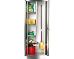 Putzmittelschrank Aus Edelstahl, 600 Mm Breit