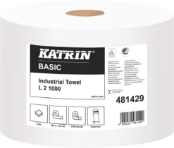 Putzpapier KATRIN L2, 2-lagig, Tuchgröße Ca. 220 X 360 Mm, Weiß, 2 Rollen Mit Jeweils 1000 Tüchern