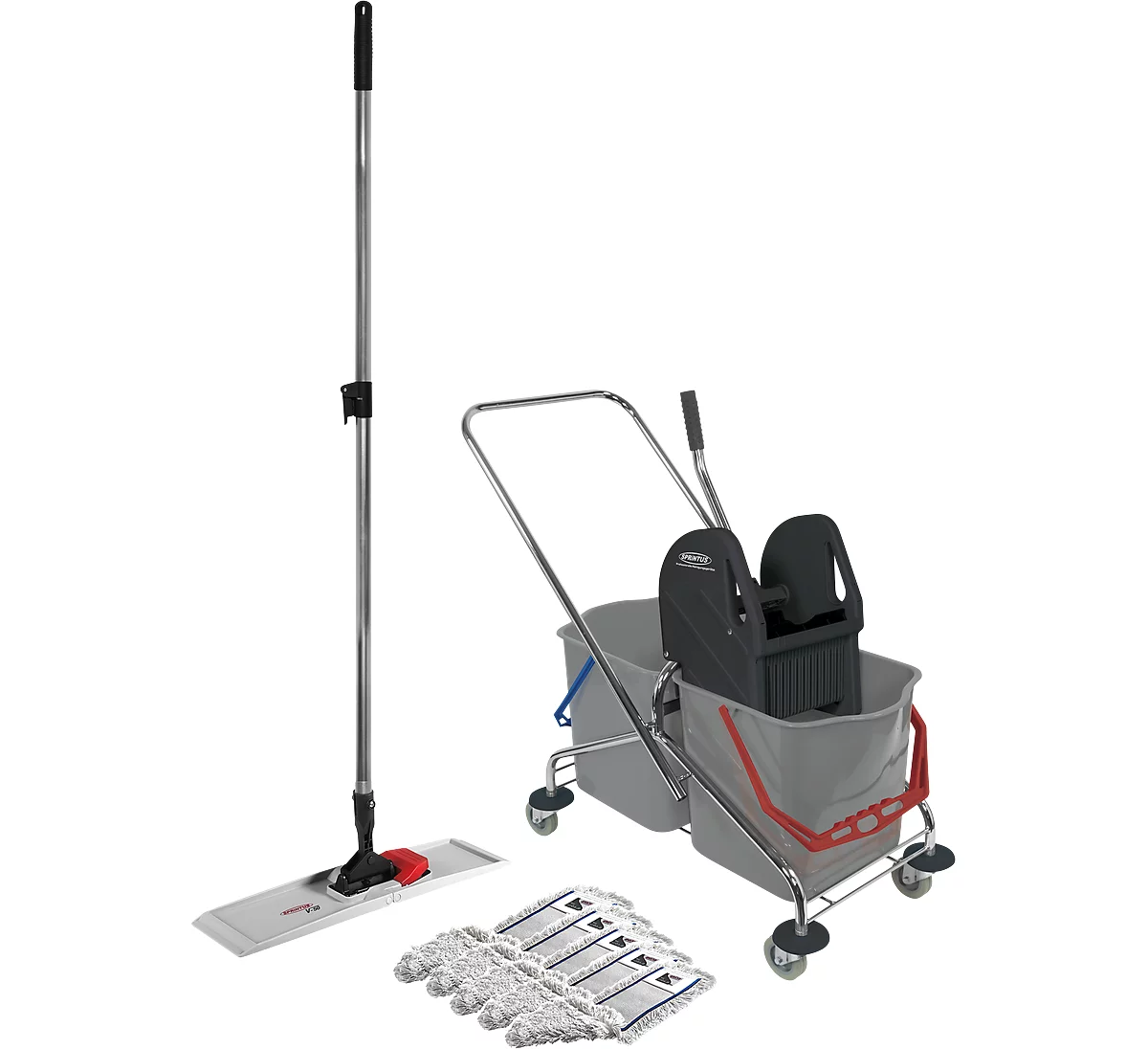 Reinigungswagen Set, Doppelfahreimer 2x 27 Liter, mit Presse, + Kunststoff-Klapphalter & 5x Baumwollmopp Reinigungswagen Set, Doppelfahreimer 2x 27 Liter, Mit Presse, + Kunststoff-Klapphalter & 5x Baumwollmopp -Geschäft Für Reinigungs- Und Hygieneprodukte reinigungswagen set doppelfahreimer 2x 27 liter mit presse kunststoff klapphalter 5x baumwollmopp img SI 138179 B cut