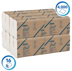 SCOTT® Multifold Handtücher 1804, 1-lagig, Reißfest, 16 Päckchen á 250 Tücher, Weiß -Geschäft Für Reinigungs- Und Hygieneprodukte scott multifold handtuecher 1804 1 lagig reissfest 16 paeckchen a 250 tuecher weiss img WS 157880 A