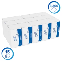 Scott® Papierhandtücher Essential 6669, Z-Faltung, 1-lagig, 15 Packungen á 240 Tücher, Weiß -Geschäft Für Reinigungs- Und Hygieneprodukte scott papierhandtuecher essential 6669 z faltung 1 lagig 15 packungen a 240 tuecher weiss img WS 157980 B