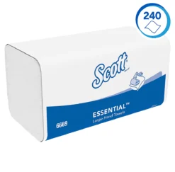 Scott® Papierhandtücher Essential 6669, Z-Faltung, 1-lagig, 15 Packungen á 240 Tücher, Weiß