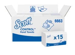Scott®-Performence Handtücher Interfold 6663, V-Faltung, 15 Packungen á 212 Papierhandtücher, Insges. 3180 Tücher, Weiß