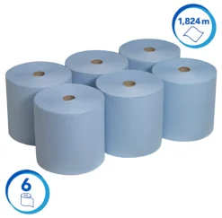 Scott® Rollenpapiertücher 6668, Reißfest, 1-lagig, 6 Rollen á 304 M, Blau -Geschäft Für Reinigungs- Und Hygieneprodukte scott rollenpapiertuecher 6668 reissfest 1 lagig 6 rollen a 304 m blau img WS 157979 B