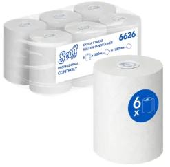 Scott® Rollenpapiertücher Control 6626, Extrastark, 1-lagig, 6 Rollen á 300 M, Weiß -Geschäft Für Reinigungs- Und Hygieneprodukte scott rollenpapiertuecher control 6626 extrastark 1 lagig 6 rollen a 300 m weiss img WS 157976 A