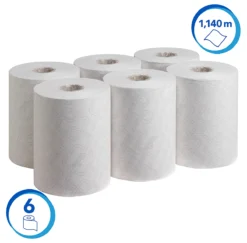 Scott® Slimroll Rollenpapiertücher Essential 6695, 1-lagig, 6 Rollen á 190 M, Weiß -Geschäft Für Reinigungs- Und Hygieneprodukte scott slimroll rollenpapiertuecher essential 6695 1 lagig 6 rollen a 190 m weiss img WS 157983 B