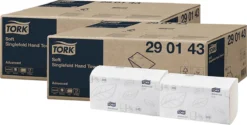 Sparset Papierhandtücher Tork® Advanced® H3, 2-lagig & Geprägt, Zickzack-Faltung, FSC®-Papier, Weiß, 2 Kartons á 15 Pack Mit Je 250 Blatt