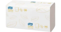 Tork® Falthandtuch Premium 100278, Zickzack-Falzung, Weich, Hochwertig, Einzelblattentnahme, Karton Mit 15 Pack á 200 Stück (3000 Tücher), Weiß