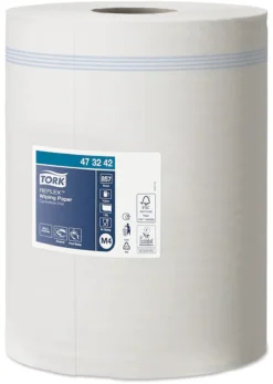 Tork® Mehrzweck-Papierwischtücher Reflex 473242, 1-lagig, Innenabrollung M4, L 300 M X B 198 Mm, Ø 195 Mm, 6 Rollen á 857 Blatt (5142 Tücher), Weiß