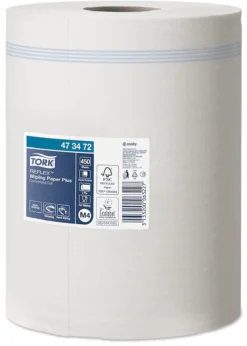 Tork® Mehrzweck-Papierwischtücher Reflex 473472, 2-lagig, Innenabrollung M4, L 150 M X B 194 Mm, Ø 185 Mm, 6 Rollen á 150,8 M, Weiß