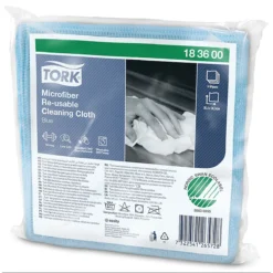 Tork® Microfaser Reinigungstücher 183600, Fusselarm, 6 Tücher, Wiederverwendbar, L 150 X B 150 Mm, Blau
