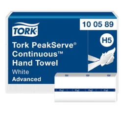Tork® Papierhandtücher PeakServe® Endlos™ H5 100589, 1-lagig, Geprägt, FSC®-Papier, 12 Pack á 270 Blatt (3240 Tücher), Weiß
