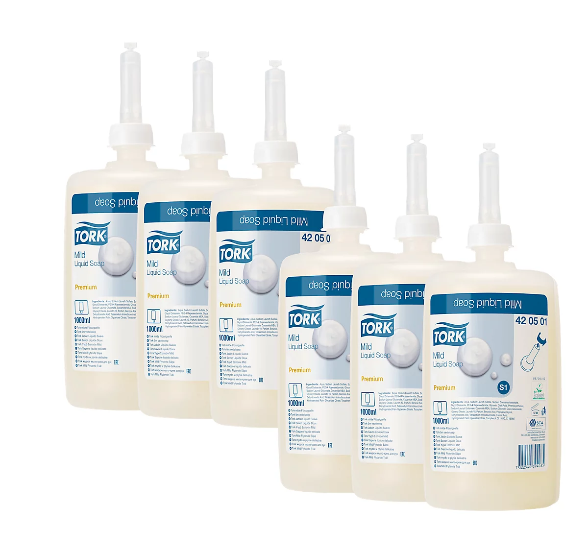 Tork® Premium Flüssigseife 420501, Allzweckseife, feuchtigkeitsspendend, schonend zur Haut, 6 Flaschen á 1000 ml Tork® Premium Flüssigseife 420501, Allzweckseife, Feuchtigkeitsspendend, Schonend Zur Haut, 6 Flaschen á 1000 Ml -Geschäft Für Reinigungs- Und Hygieneprodukte tork premium fluessigseife 420501 allzweckseife feuchtigkeitsspendend schonend zur haut 6 flaschen a 1000 ml img WS 055338 A cut