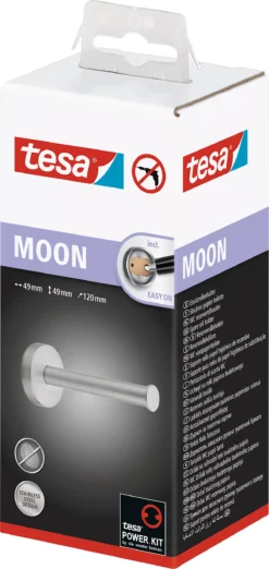 WC-Ersatzrollenhalter Tesa Moon, Befestigung Ohne Bohren, Inkl. Klebelösung, Ablösbar, Chrom -Geschäft Für Reinigungs- Und Hygieneprodukte wc ersatzrollenhalter tesa moon befestigung ohne bohren inkl klebeloesung abloesbar chrom img SI 659328 D cut