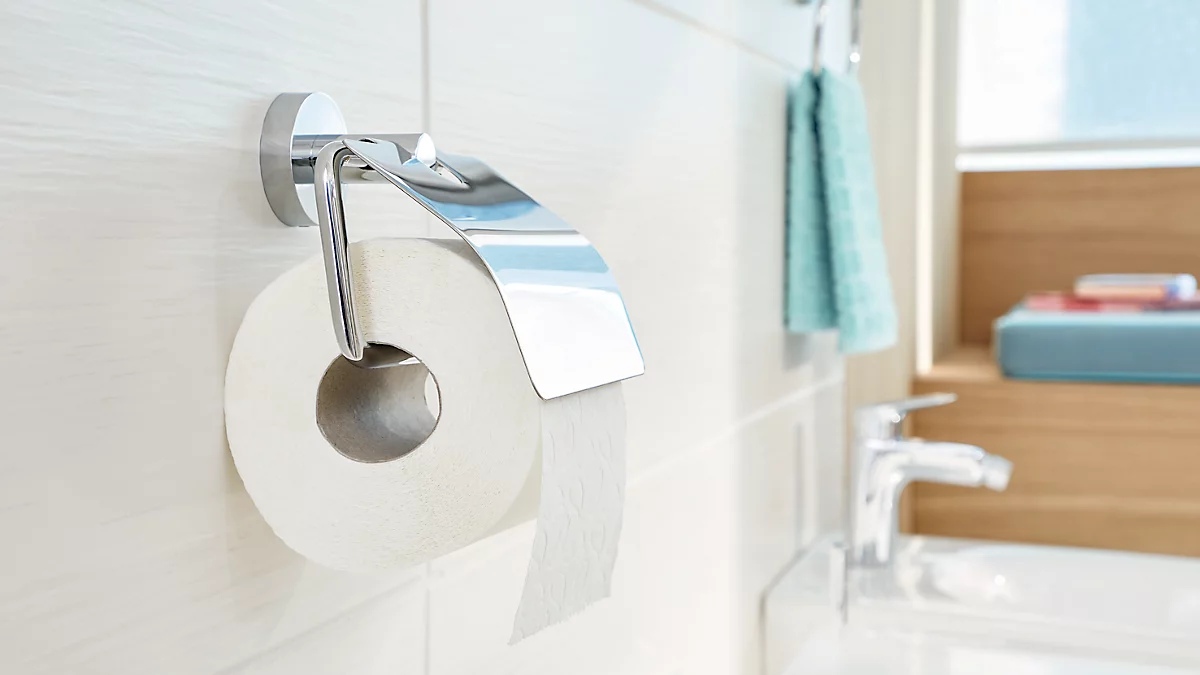 WC-Papierrollenhalter tesa Smooz, Befestigung ohne Bohren, ablösbar, mit Deckel WC-Papierrollenhalter Tesa Smooz, Befestigung Ohne Bohren, Ablösbar, Mit Deckel -Geschäft Für Reinigungs- Und Hygieneprodukte wc papierrollenhalter tesa smooz befestigung ohne bohren abloesbar mit deckel img SI 659334 F